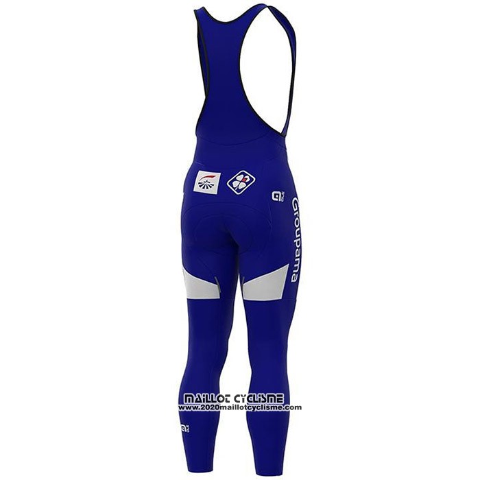 2020 Maillot Cyclisme Groupama-FDJ Blanc Profond Bleu Rouge Manches Longues et Cuissard